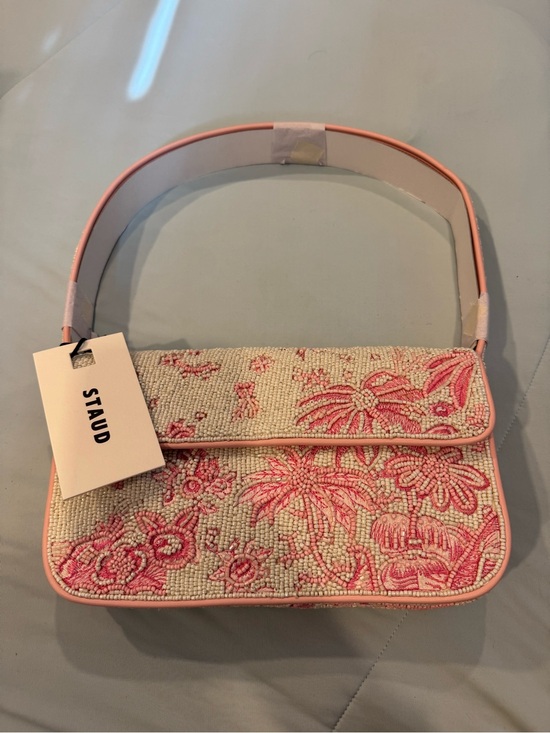 STAUD Handbags - TOMMY BEADED BAG IVORY CHERRY BLOSSOM TOILE